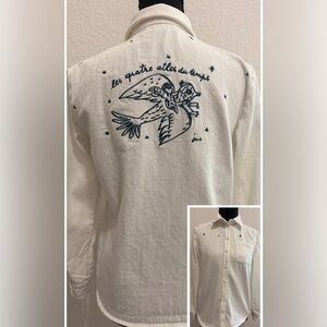 Sézane x JCC+ Embroidered Long Sleeve Shirt |